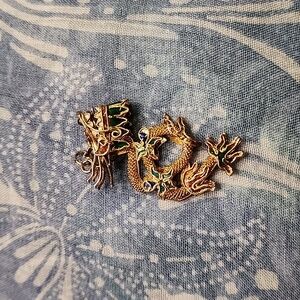 Chinese cloisonne' dragon pendent- VTG